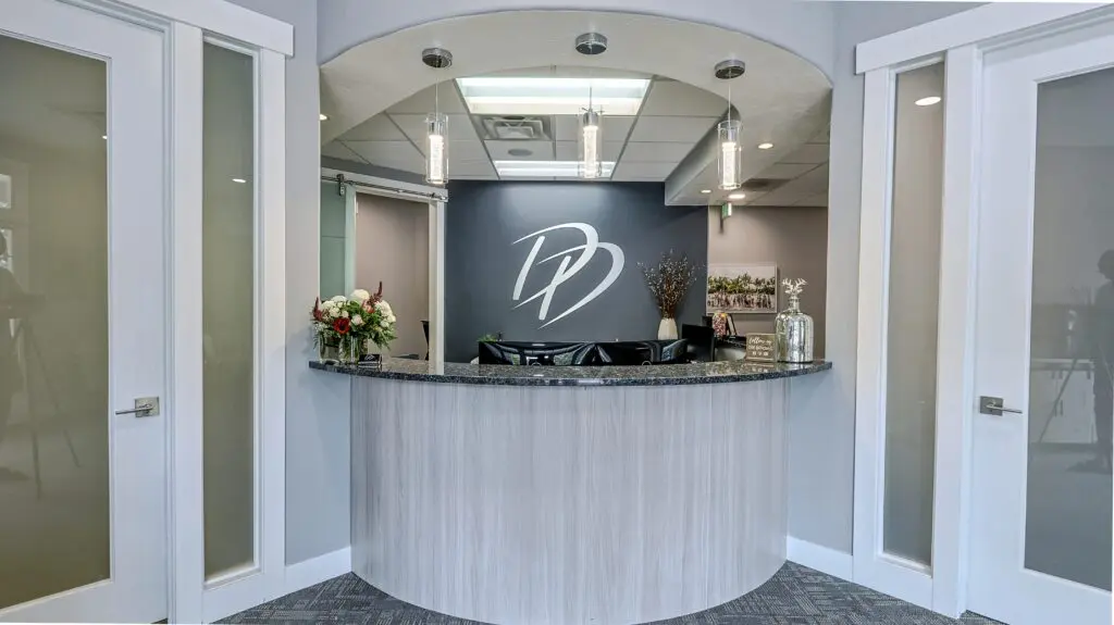 Receiving area with office's logo